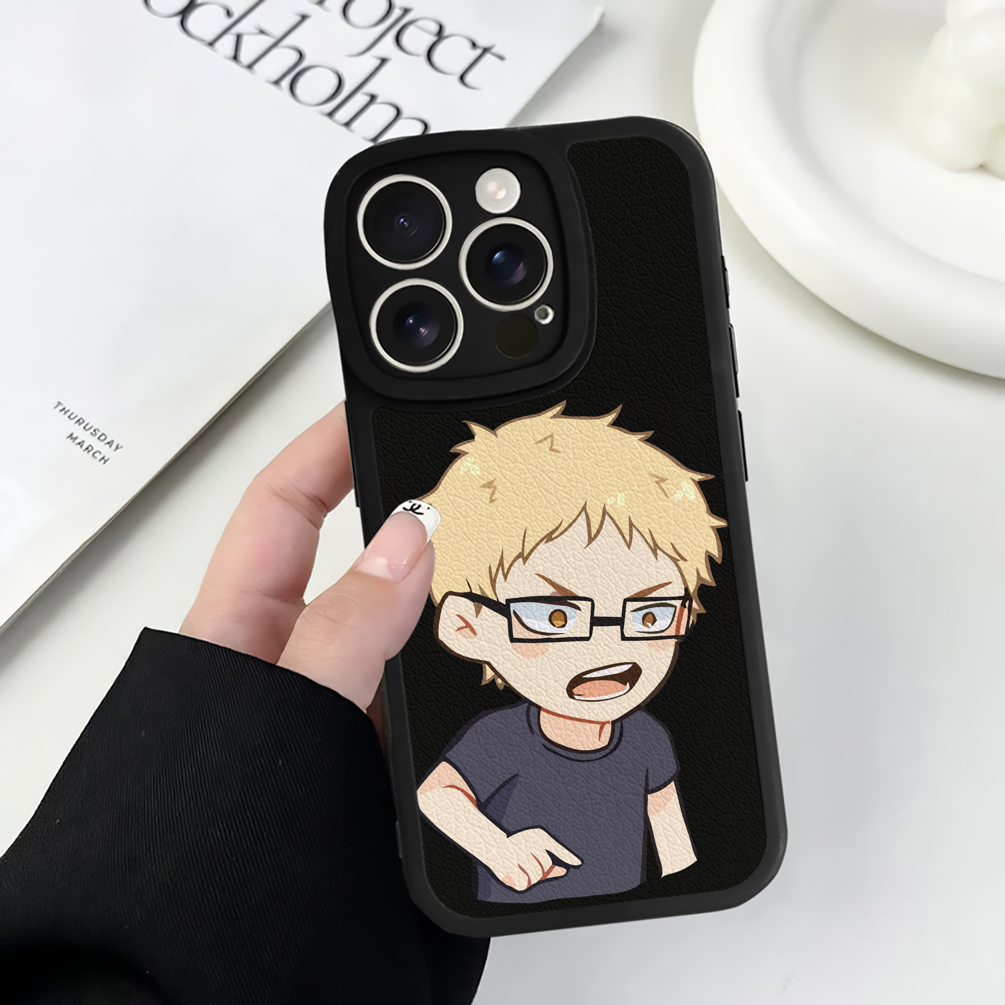（画像用） ハイキュー!! Haikyu!! 【iPhone 16シリーズ対応】シリコンスマホケース（レザー調） 材質：シリコン